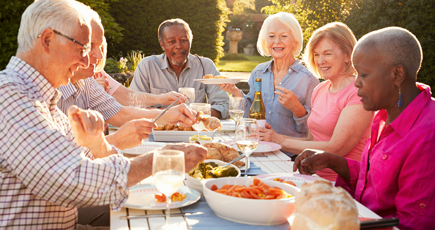 A couple enjoys senior independent living