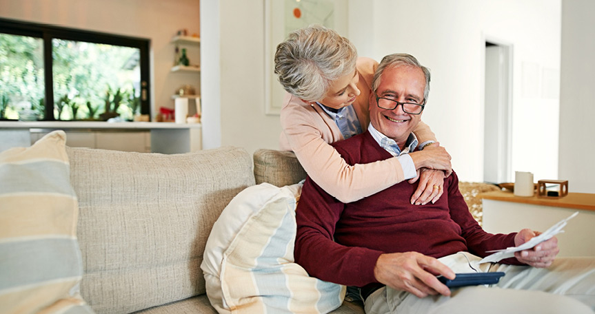 A couple enjoys senior independent living